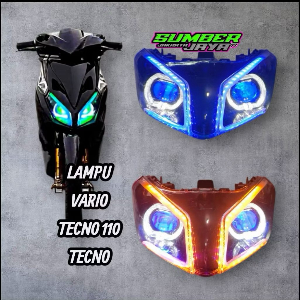 Lampu Depan Vario Techno 110 vario Techno Biled 2,5in Set Alis Runing Tinggal Pasang
