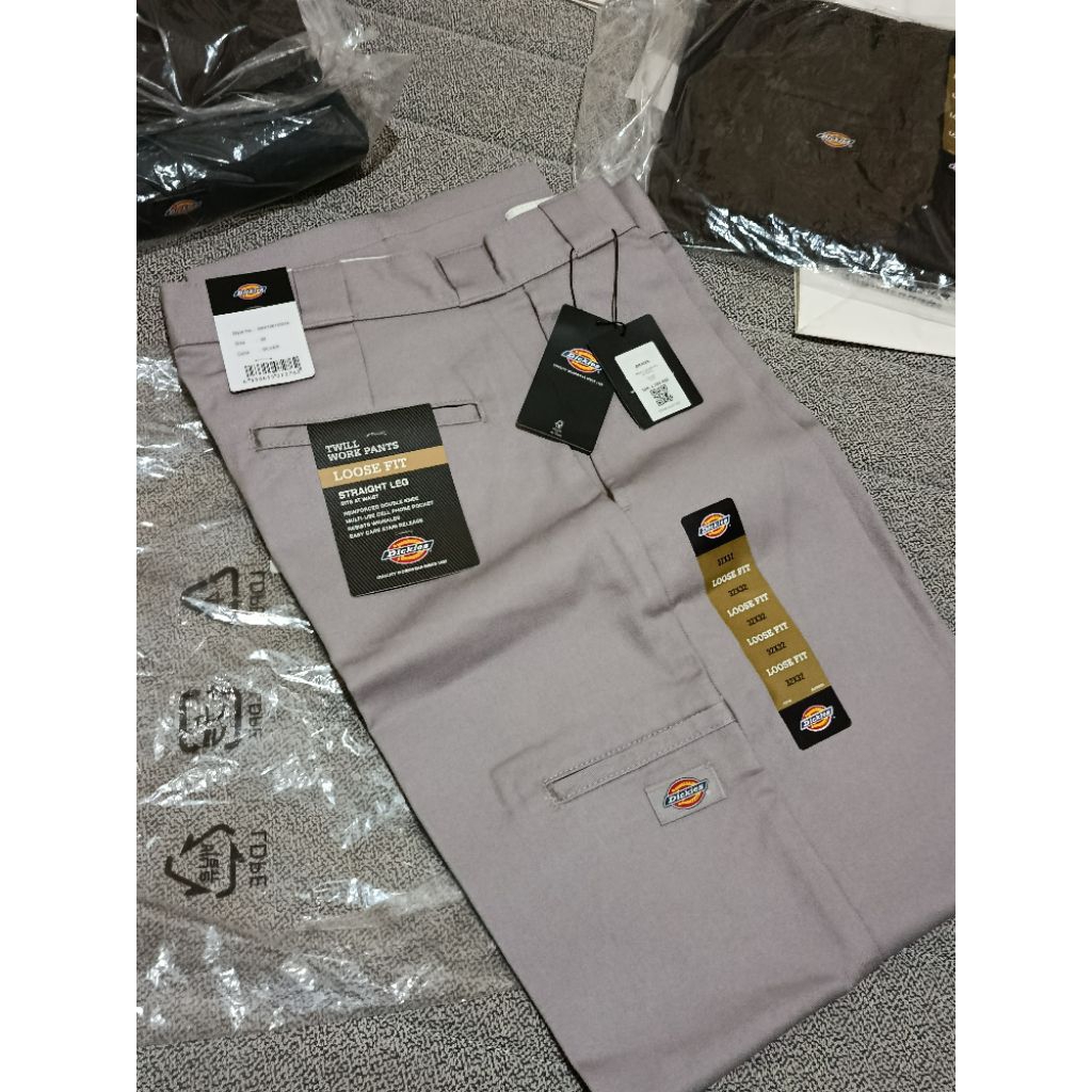 DICKIES DOUBLE KNEE LOOSE FIT SILVER 32X32 BNWT
