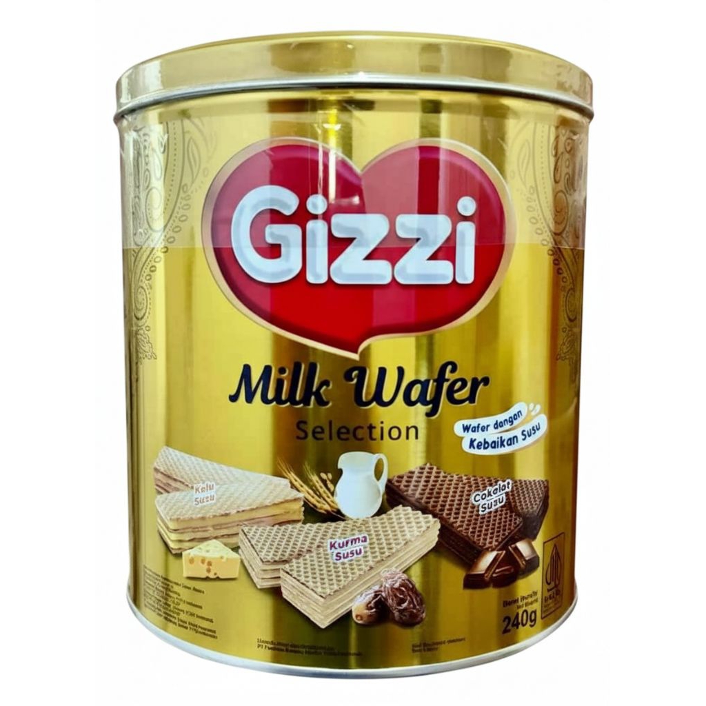 Gizzi Milk Wafer Kurma Coklat 240g