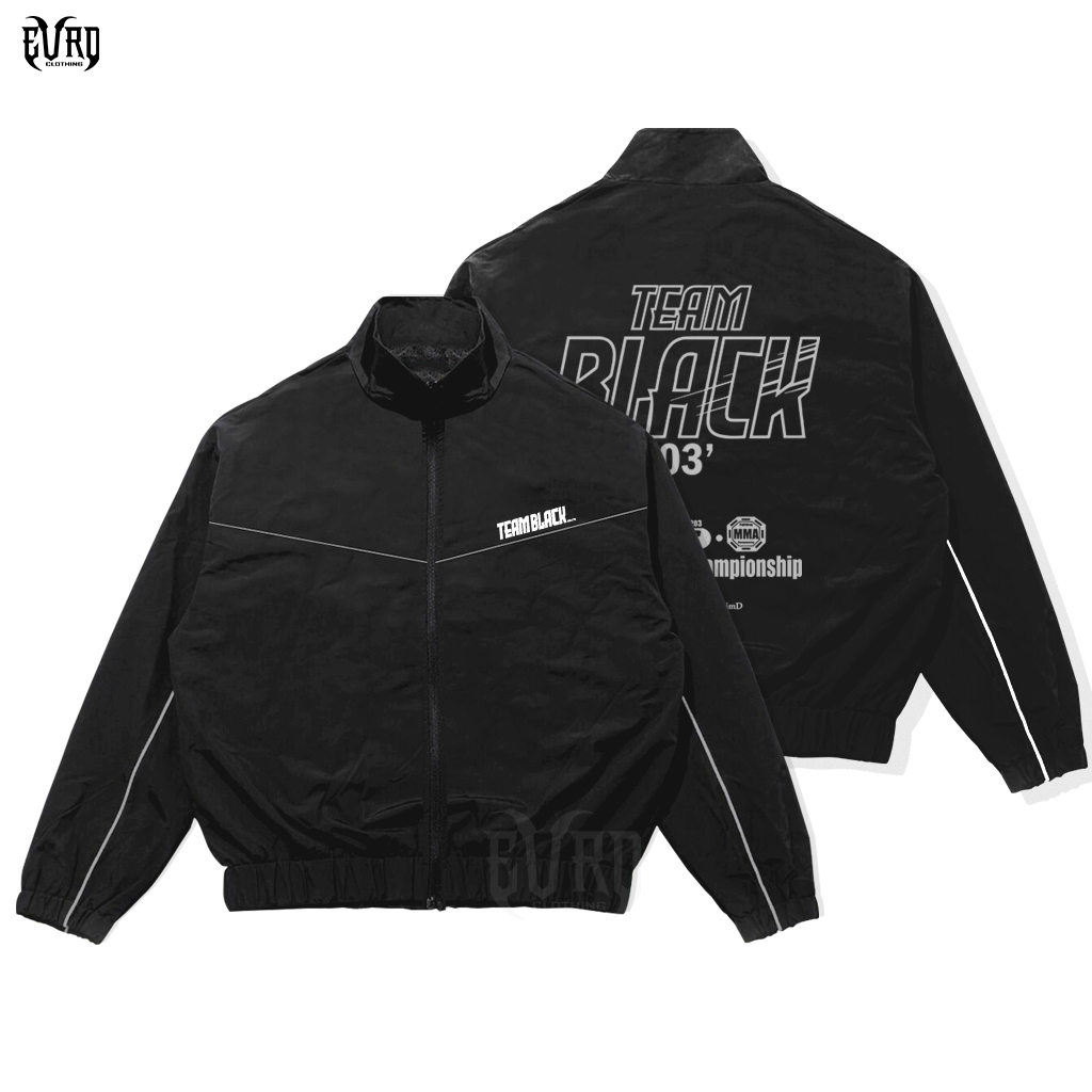 EVRD Clothing Jaket Team Black Cosplay Joo Jaekyung X Kimdan Lezhin MMA BL Hitam