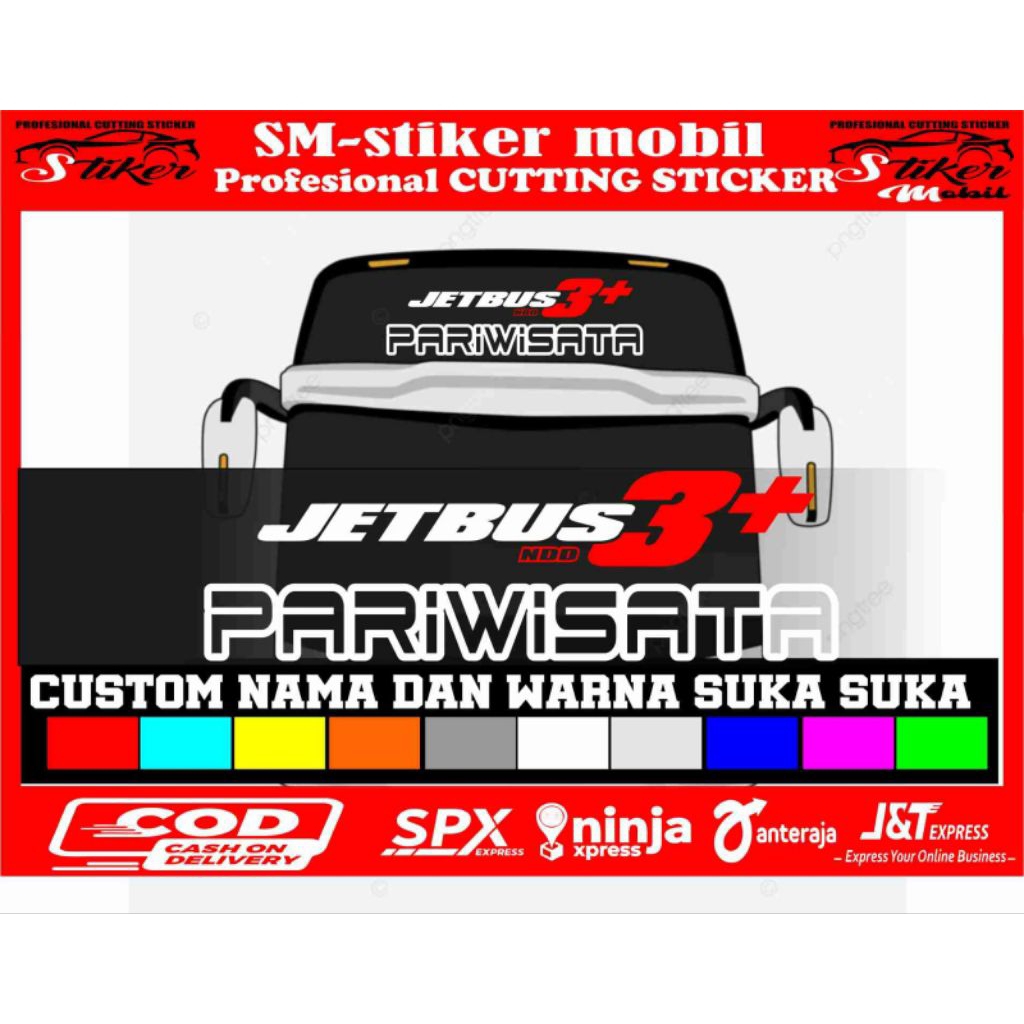 promo stiker jet bus pariwisata stiker variasi bus stiker cutting timbul stiker pariwisata