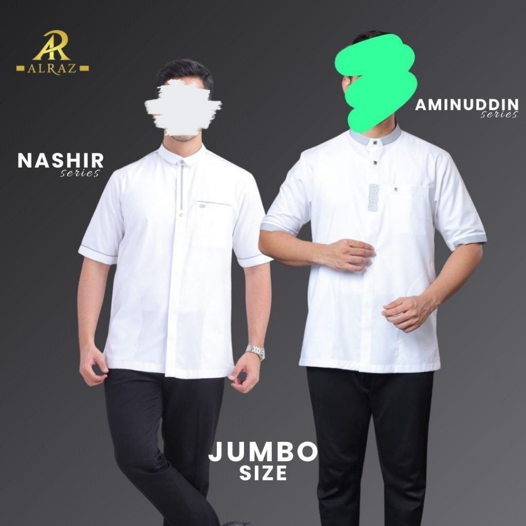 Koko ALRAZ Putih Lengan Pendek size Jumbo Premium