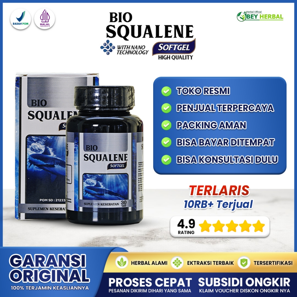 Bio Squalene Softgel ASLI Halal Legal BPOM