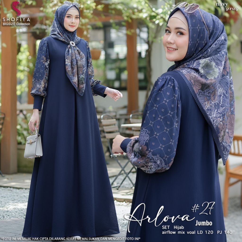 ARLOVA JUMBO SET HIJAB ORIGINAL BY SHOFIYA bahan airflow mix voal