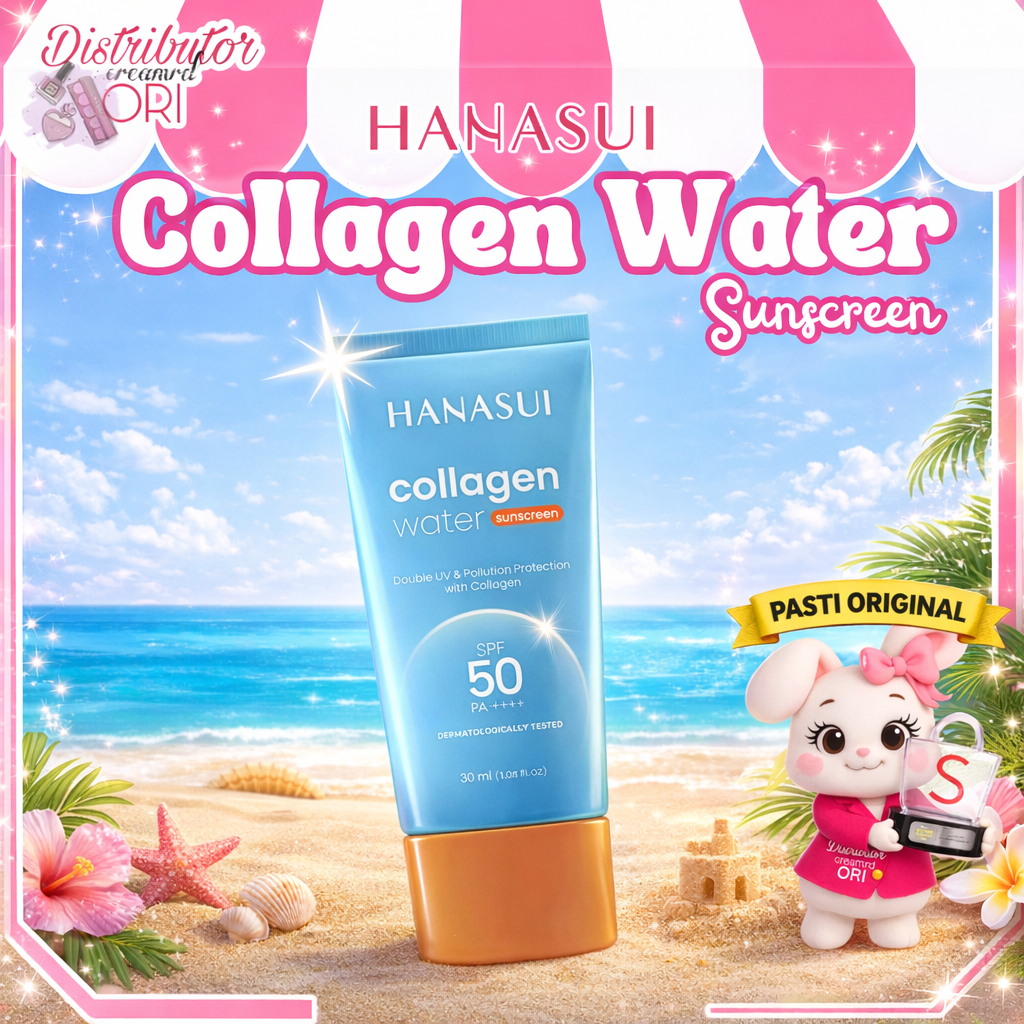 Hanasui Collagen Water Sunscreen SFP50 KEMASAN BIRU - 30ml / sunblok sunblock SPF 50 | ORIGINAL