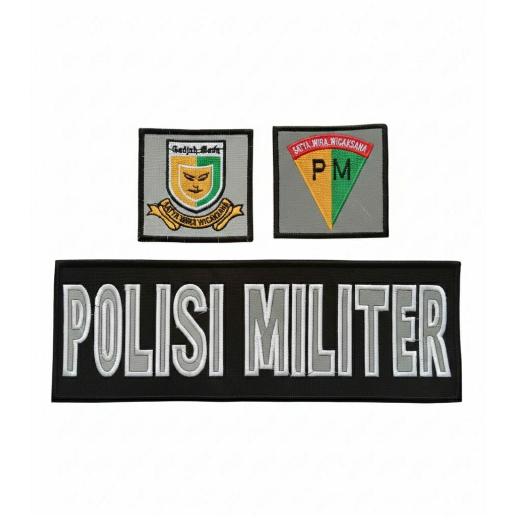 Logo Polisi Militer AD Bordir Satu Set Perekat