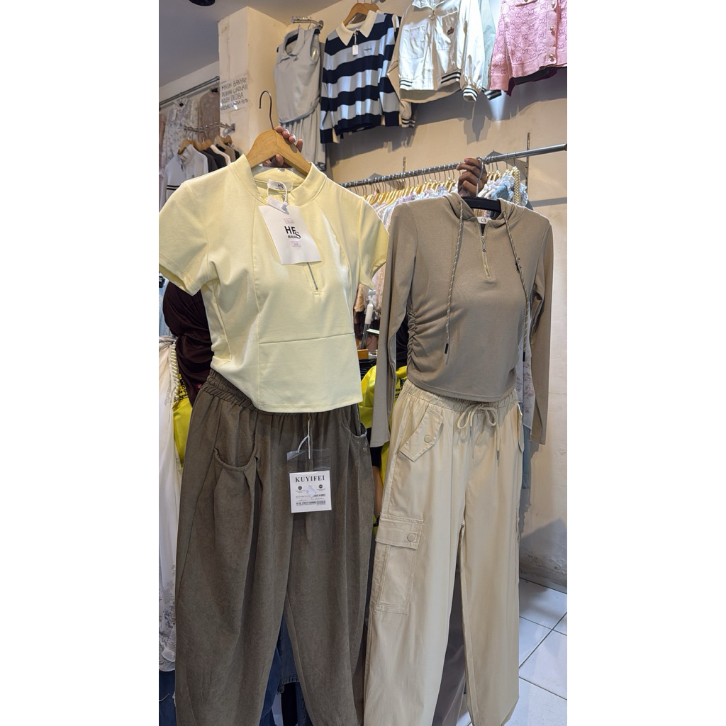 baju kaos crop import