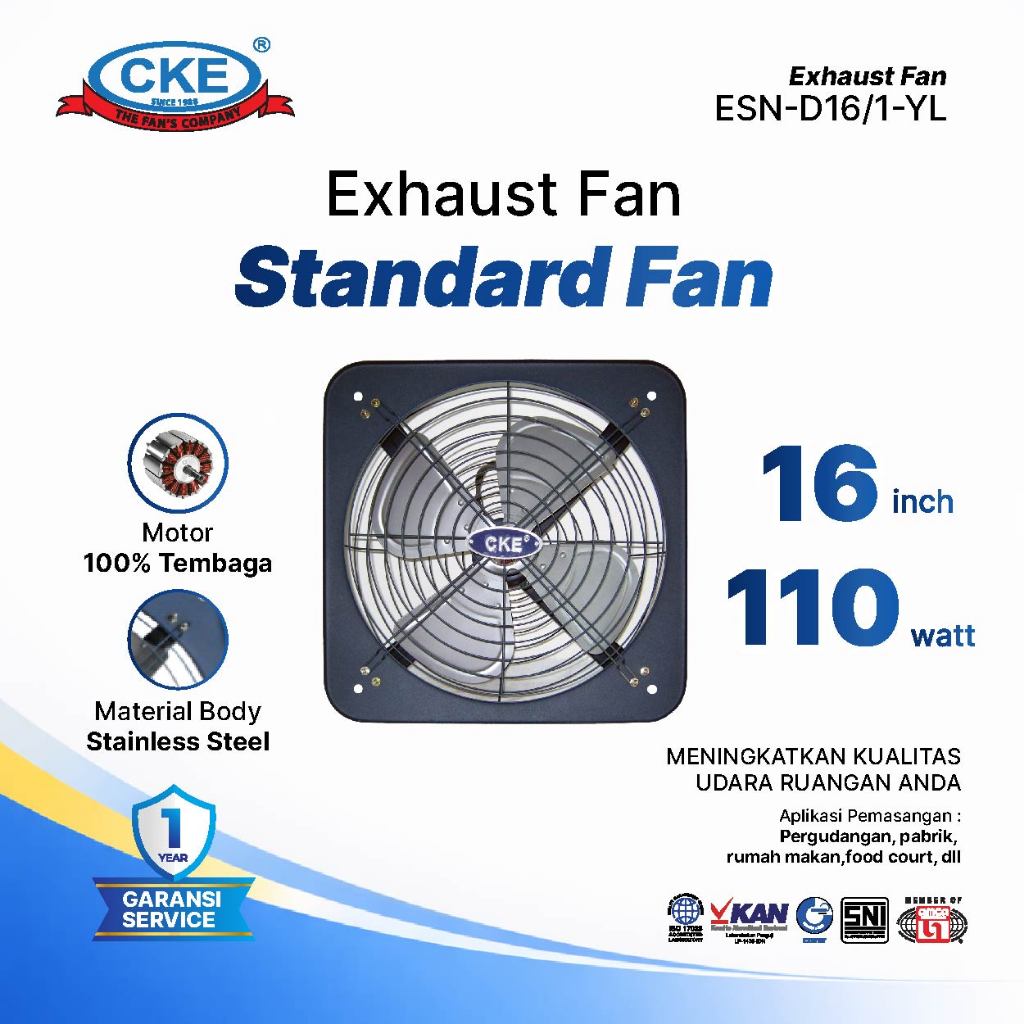 Exhaust Fan CKE Standard DBN 16 Inch Fan Rumah Toilet Exhaust