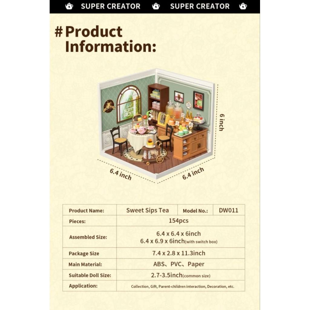 MAINAN ANAK EDUKASI "Rolife Sweet Sips Tea": Ciptakan Kafe Teh Miniatur Impian AndaKeajaiban Miniatu