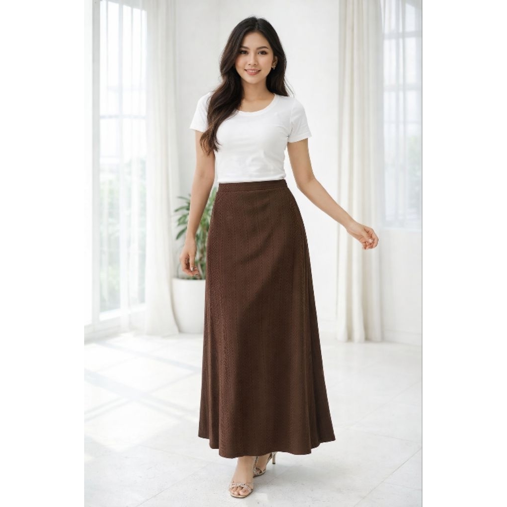 Rok Knit Cellia 2232 | Rok Kerja Formal Panjang Bahan Knit Premium Bawahan Rok Ngantor Rok Kuliah Ro