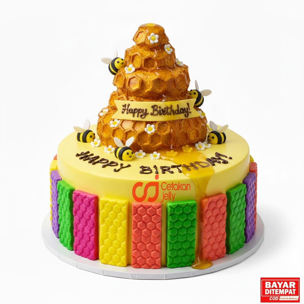 CJ Cetakan Coklat Pagar Sarang Lebah Plastik Dekorasi Kue