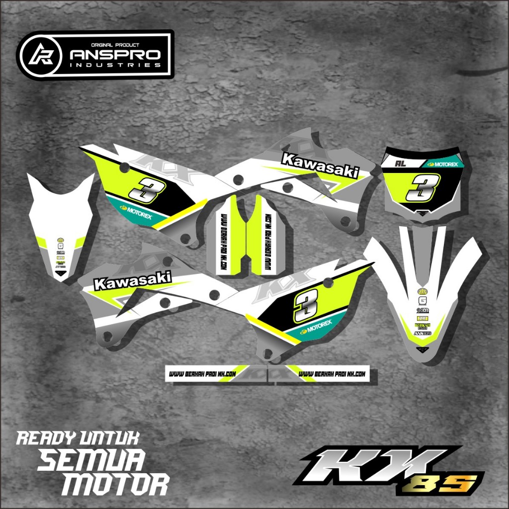 DECAL STIKER MOTOR KX 85 DECAL FULL BODY PELINDUNG MOTOR KX 85 BISA REQUEST