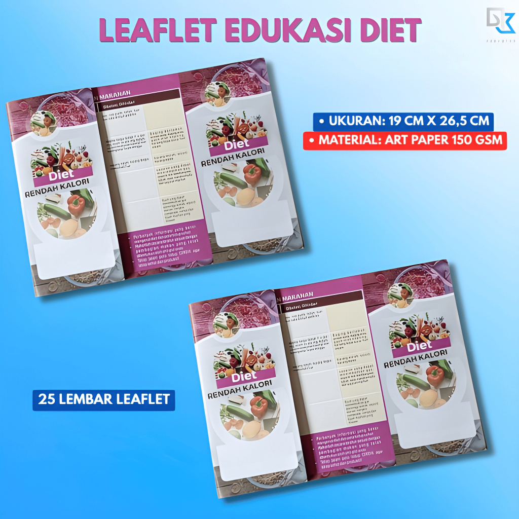 Leaflet Edukasi Diet Rendah Kalori | Pola Makan Seimbang & Sehat | Brosur Kesehatan