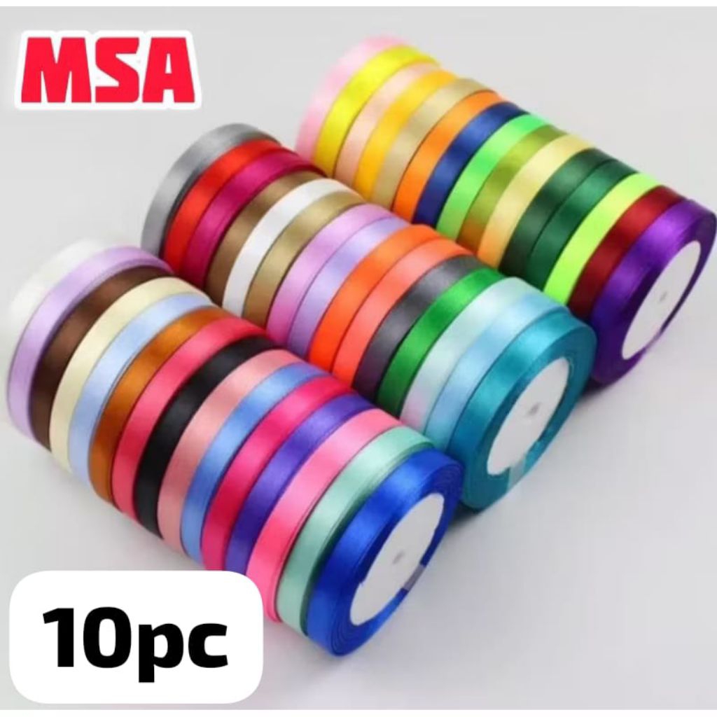 10roll Pita satin 1/4 inci harga grosir