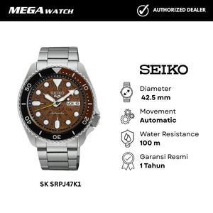 Jam Tangan SEIKO 5 Sports Pria Original SK SRPJ47K1 Time Sonar SKX Sports Style Brown Dial Stainless