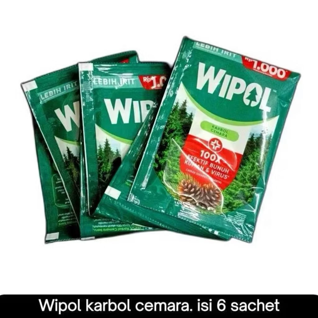 Wipol Karbol Cemara Renceng Isi 6 Sachet