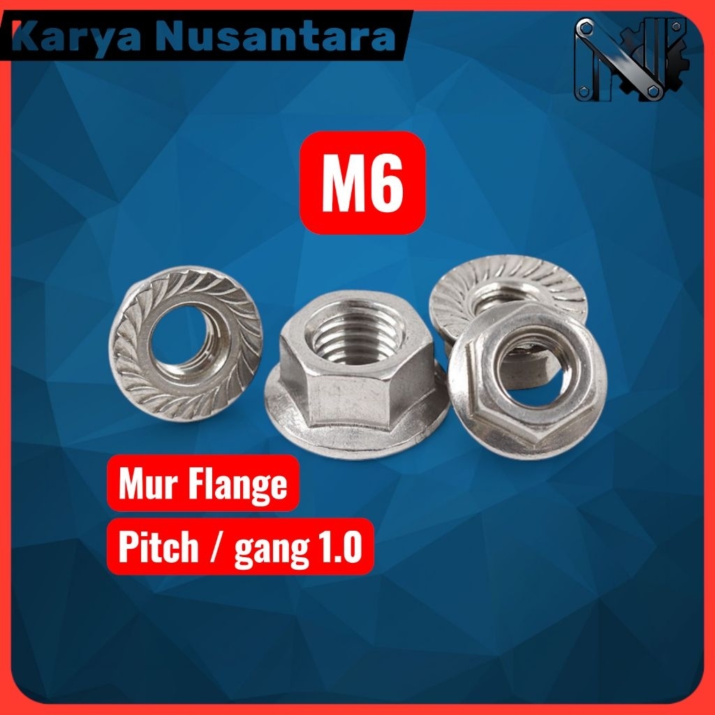 Mur Flange M6 Stainless 304 / Flange Nut M6 Stainless