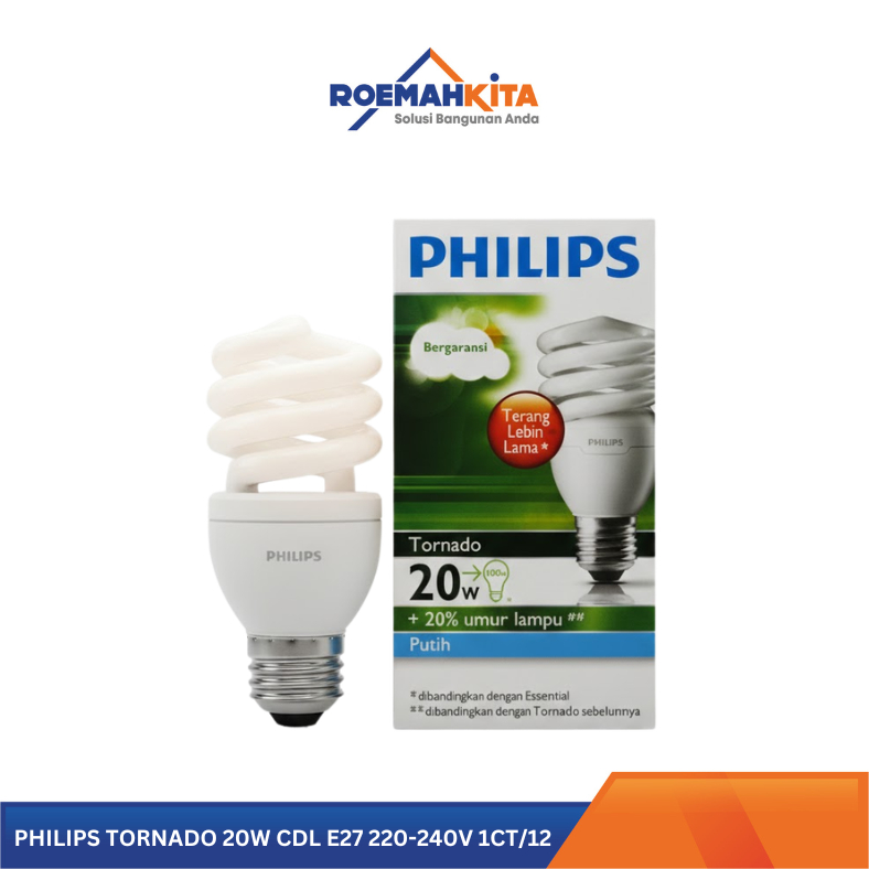 LAMPU PHILIPS TORNADO 20W CDL E27 220-240V 1CT/12