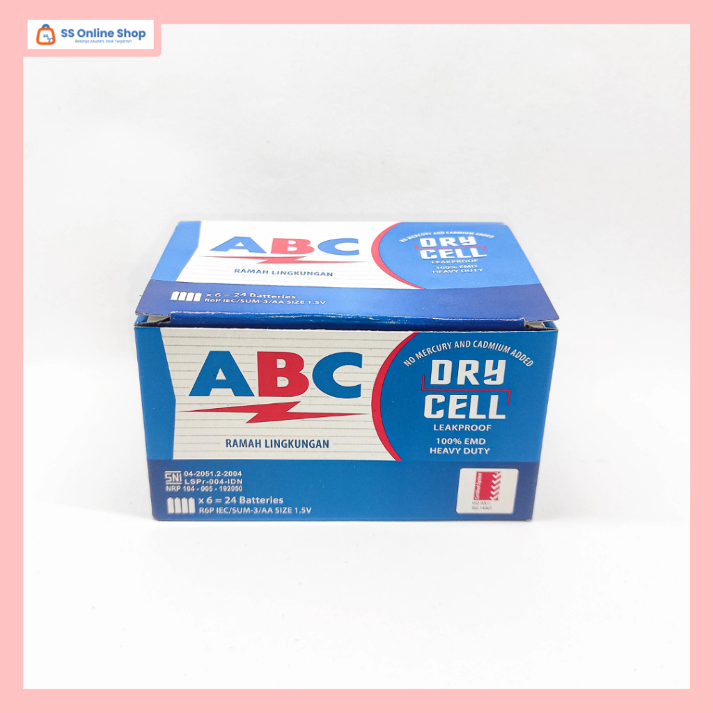 [SS ONLINE 100% ORI BOX] BATERAI ABC Biru AA R6 BOX isi 24 PCS Baterai AA ABC 1.5V