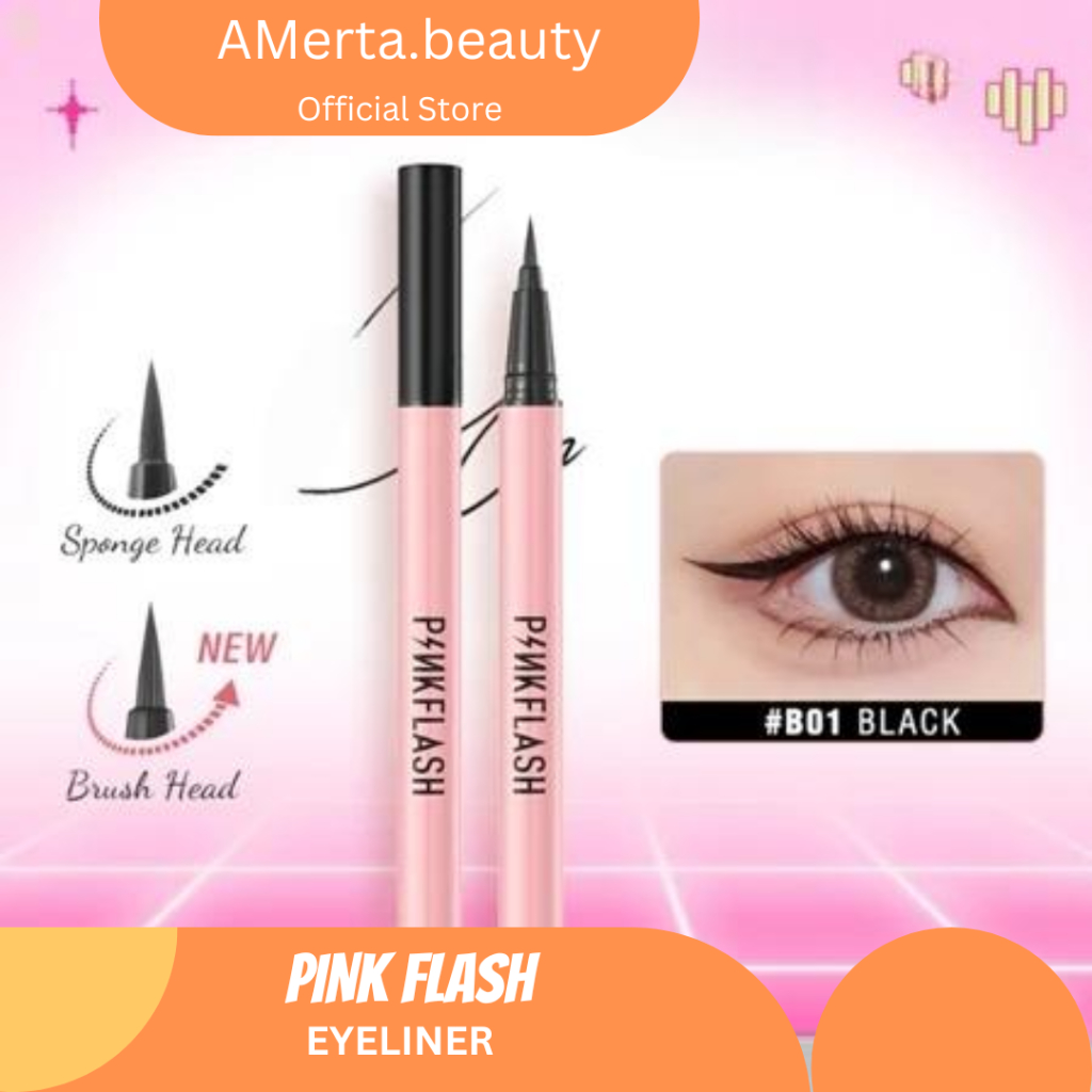 EYELINER-PINK FLASH-WATERPROOF-BOLD-TAHAN LAMA