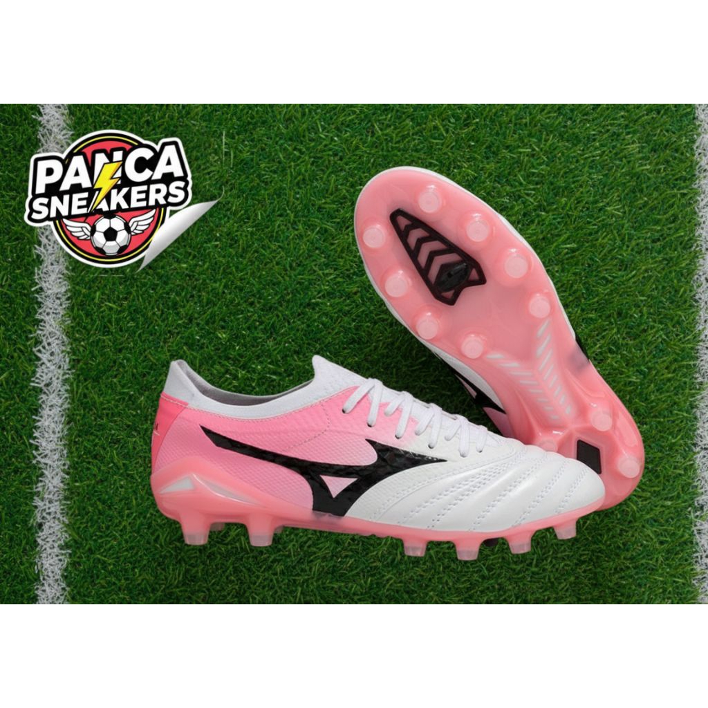 Sepatu Bola Mizuno Morelia Beta Elite 4 FG White Pink Black