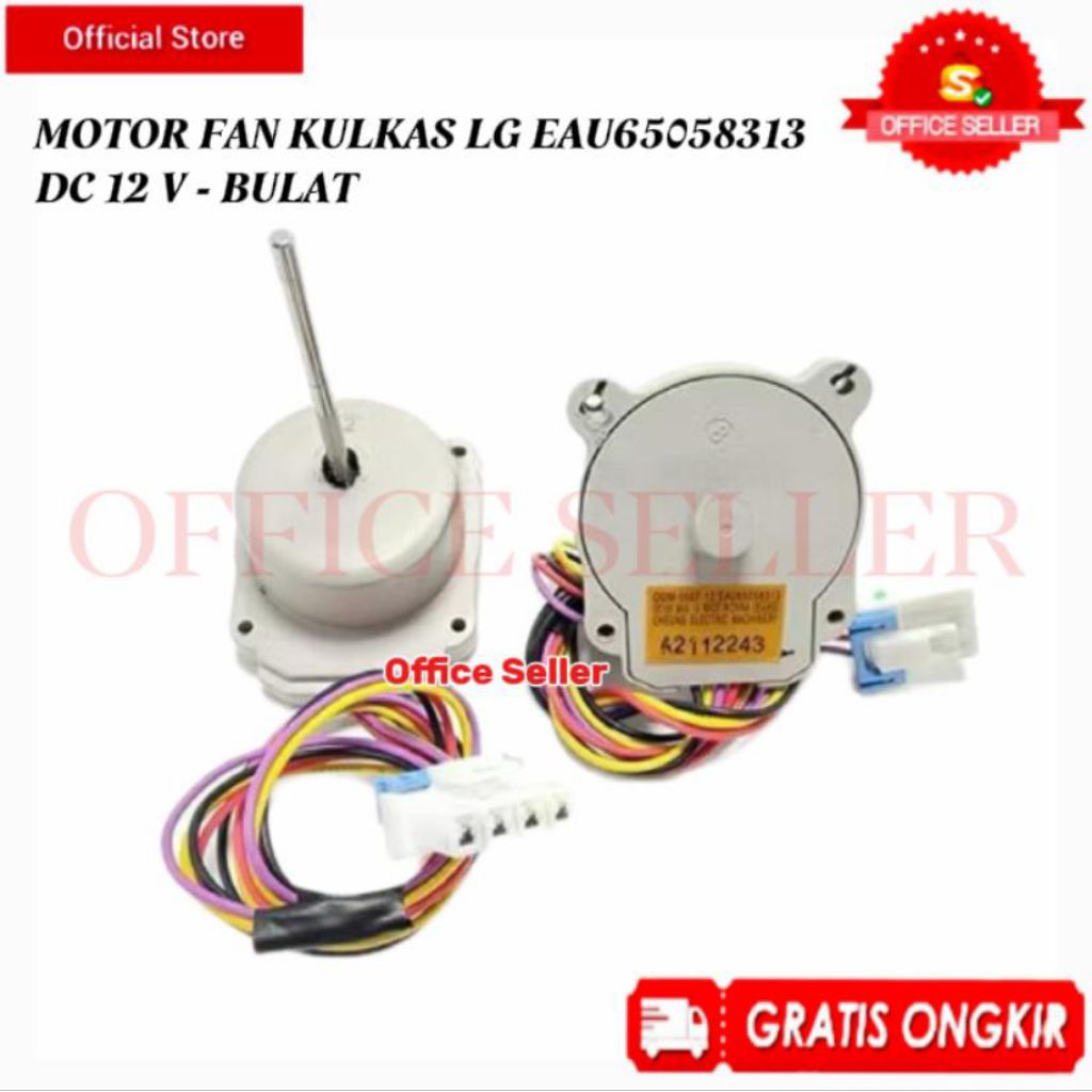 MOTOR FAN KULKAS LG INVERTER EAU65058313 DC 12V BULAT 4 KABEL / MOTOR FAN KULKAS LG 2 PINTU