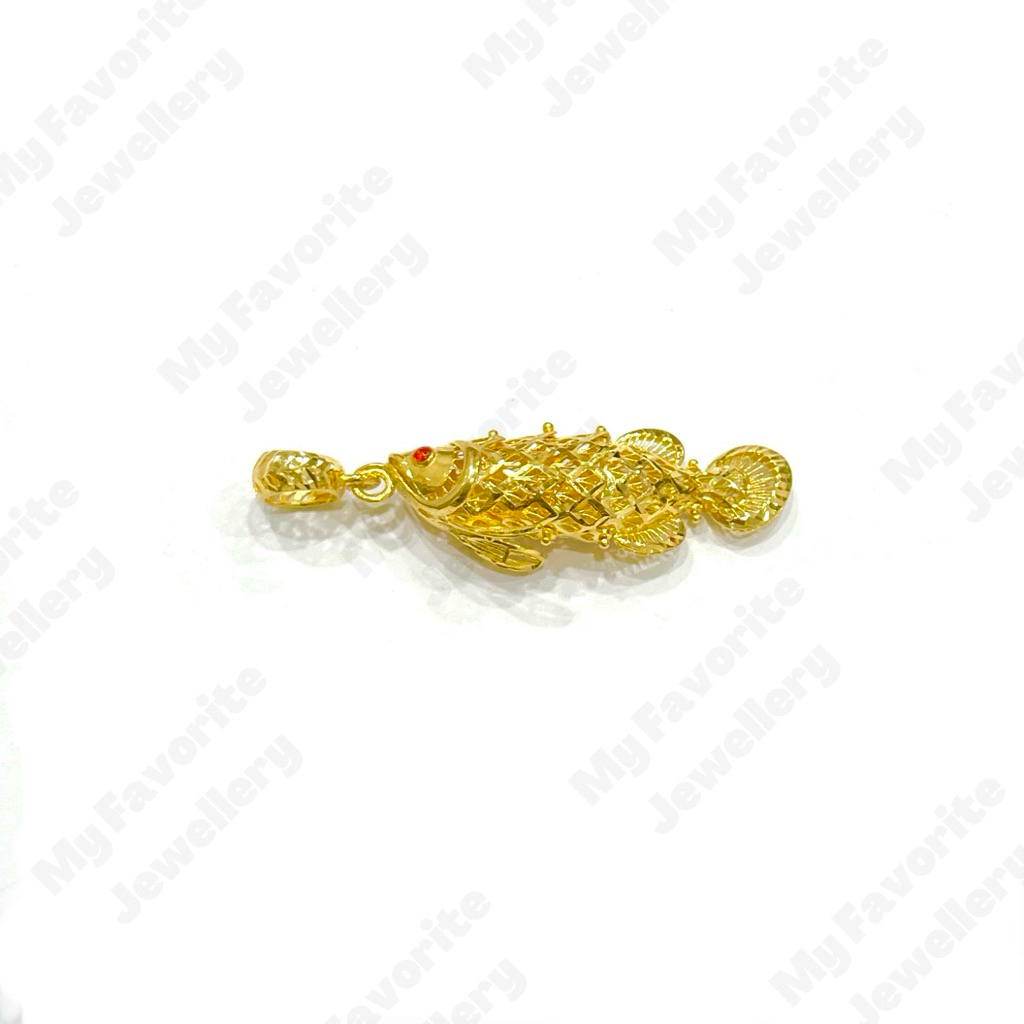 Liontin Emas Motif Ikan Arwana Emas Asli Kadar 700 16K