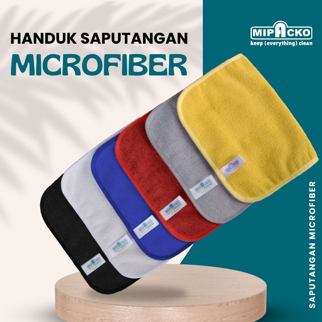 Mipacko Handuk Saputangan Microfiber Ukuran 20x25 cm