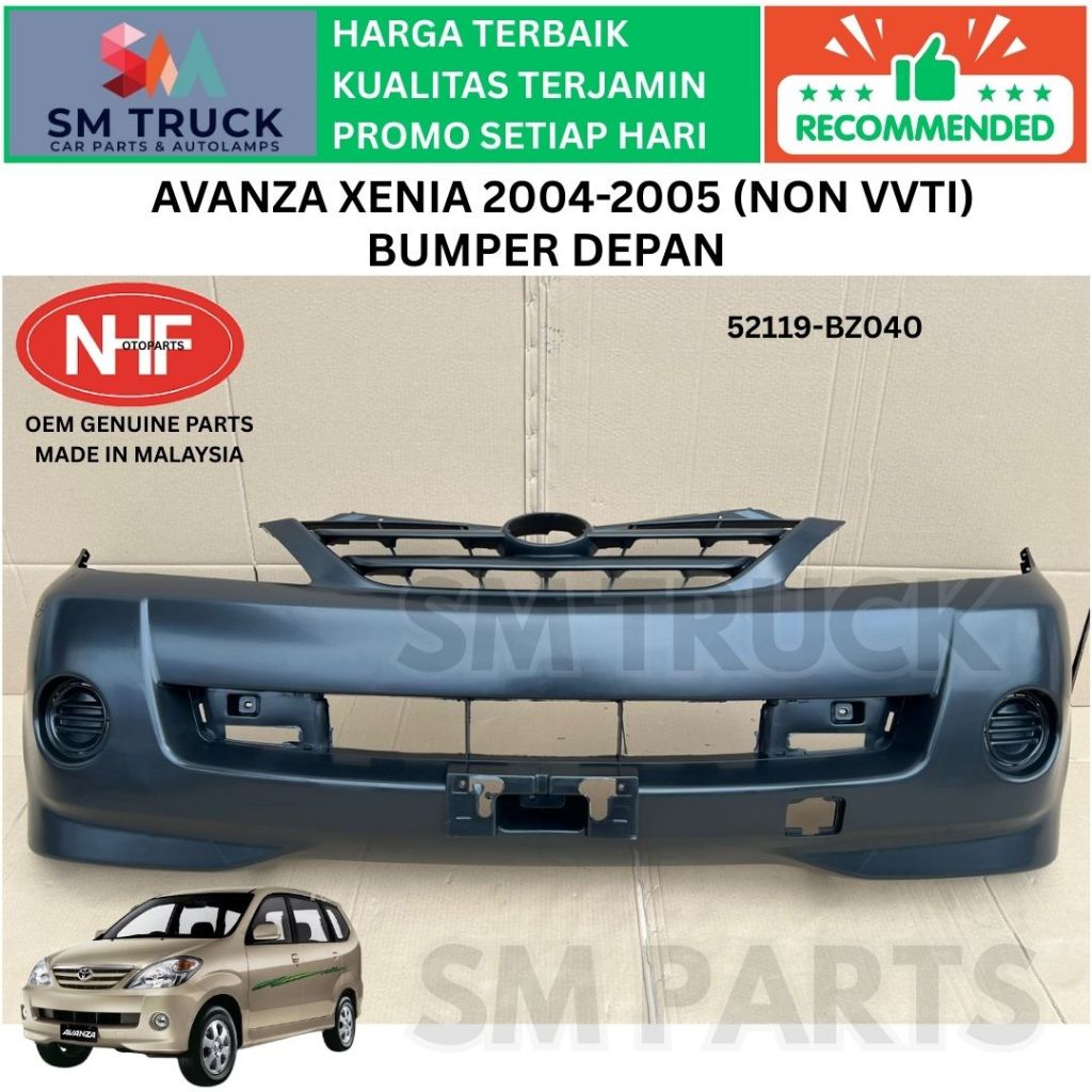 BUMPER BEMPER DEPAN AVANZA XENIA LAMA NON VVTI 2004 2005 2006 TIPE G E LI M BARU IMPORT OEM PNP ORI