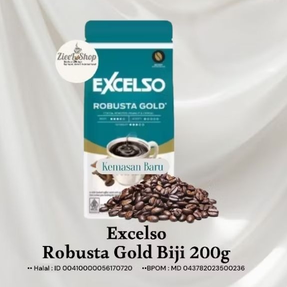 Coffee bean Excelso Robusta Gold 200g- Kopi Biji Excelso Robusta Gold 200g
