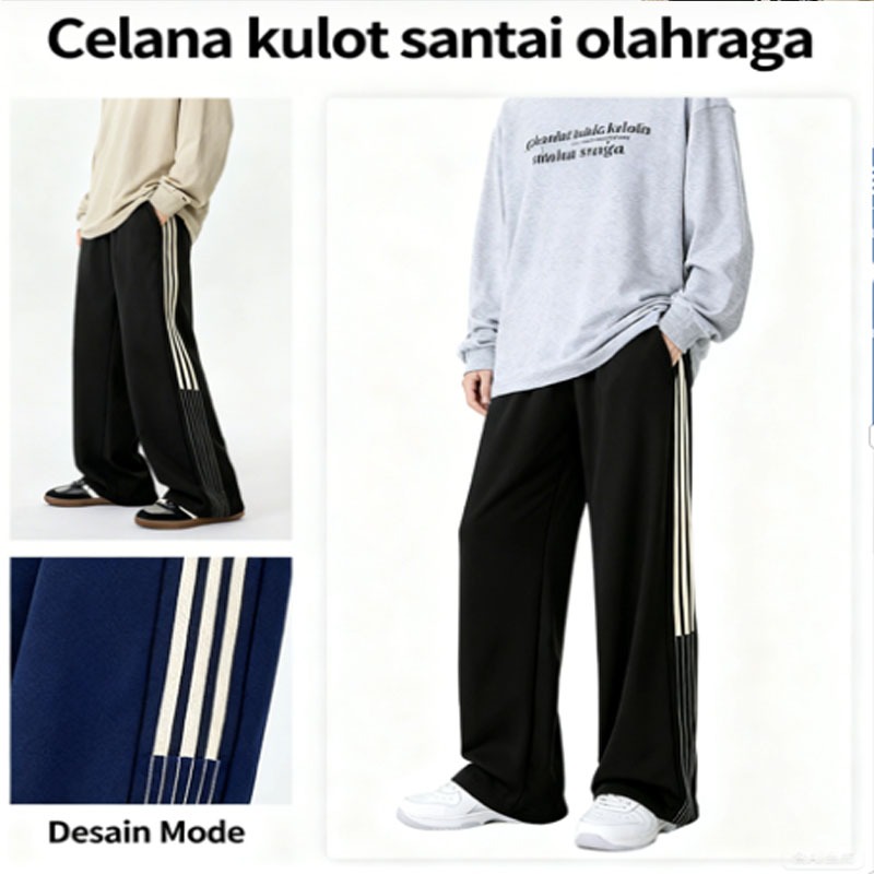 Celana Cargo Panjang Pria loose pants celana cargo Pria korean style cargo pants Big Size baggy pant