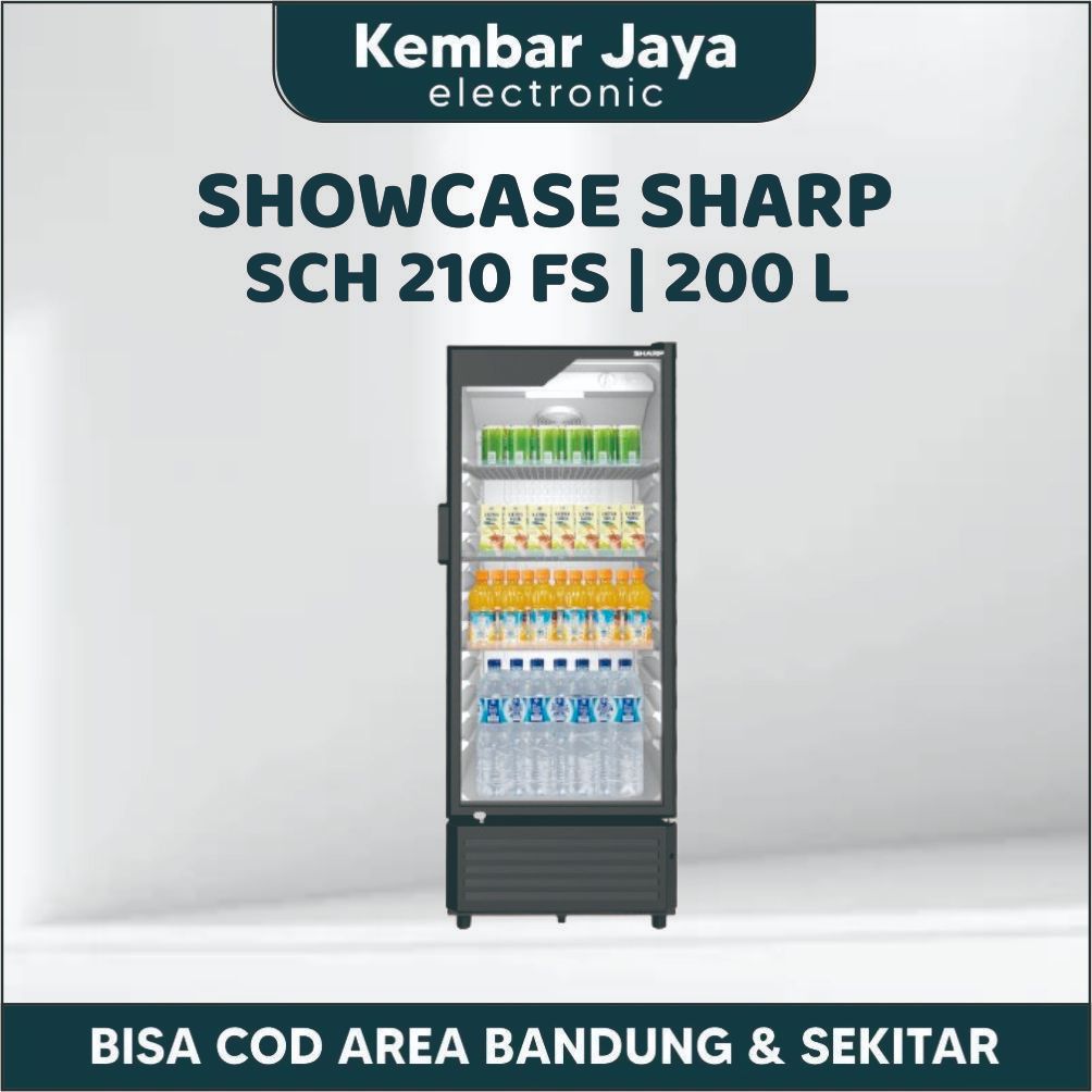 Sharp Showcase 200 Liter 3 Rak - SCH-210FS / SCH 210 FS / SCH210FS