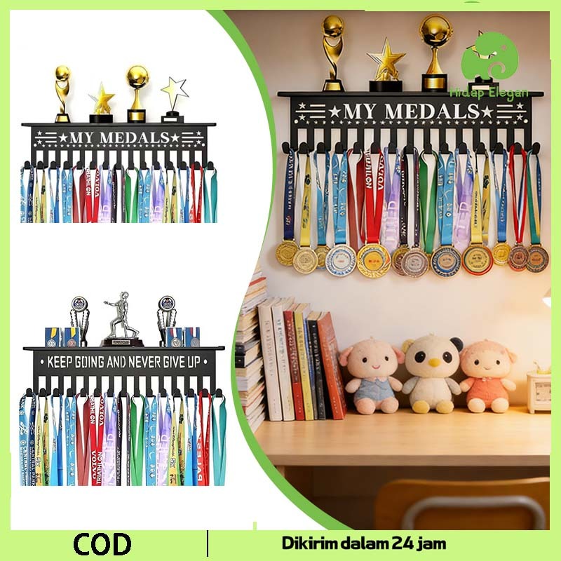 Rak Dinding Piala Aesthetic 2in1 Penyimpanan Rak Piala Estetik Hiasan Dinding Rak Piala Universal