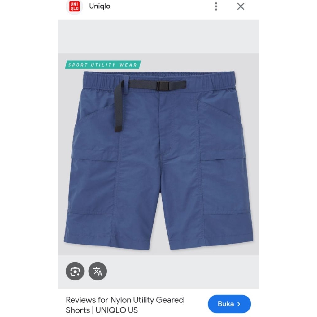 celana pendek uniqlo nylon utility