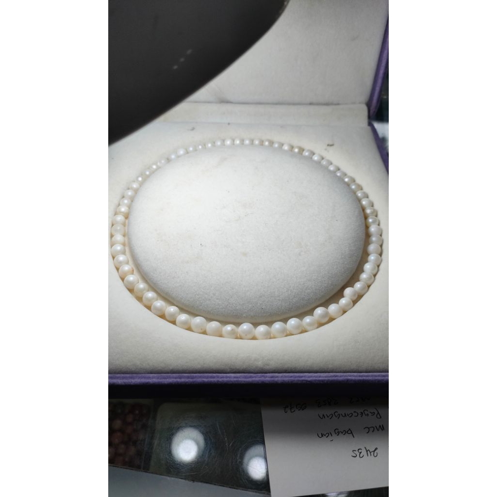 Bersertifikat Keaslian Kalung Mutiara Laut Lombok Diameter Kecil