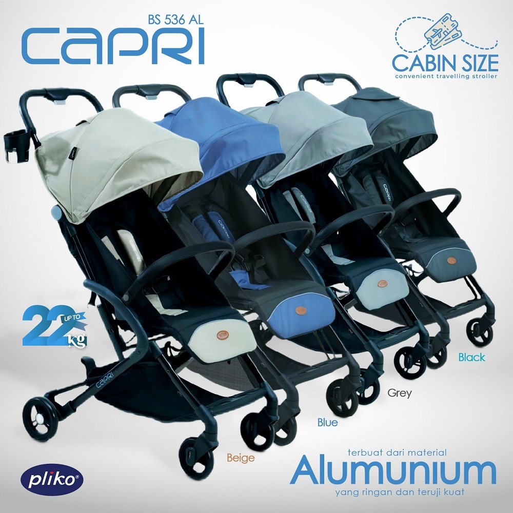 Pliko CAPRI BS 536 AL Baby Stroller Kereta Dorong Anak Bayi Cabin Size Travel