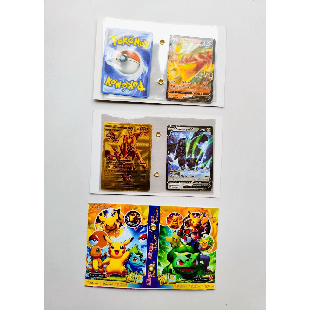 Album card Pokemon hologram  muat 20 pcs kartu Bolak Balik + Plastik Pelindung | Binder Mini Card Po