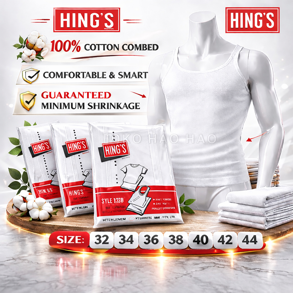 ISI 3 PCS Kaos dalam hings/ singlet hings cowok/ Hings 123B SINGLET HINGS 100% ORIGINAL KATUN