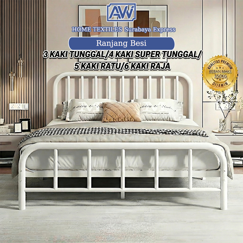 [Surabaya Express]ranjang besi Tempat tidur Besi Dipan Minimalis Modern Rangka Tebal Kamar Tidur Kua