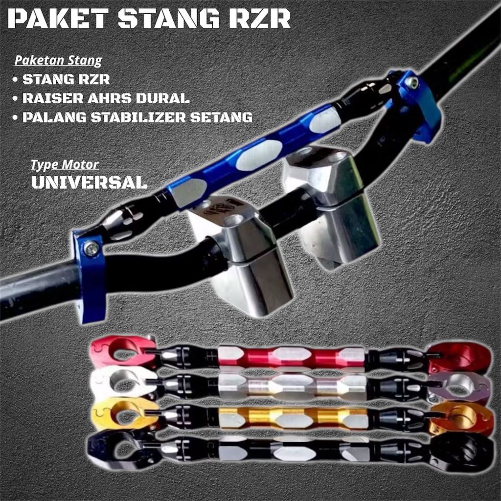 Paket Stang Rzr Plus Riser Stang AHRS Palang Stang Stabilizer Universal Gsx Satria Fu Vixion Megapro