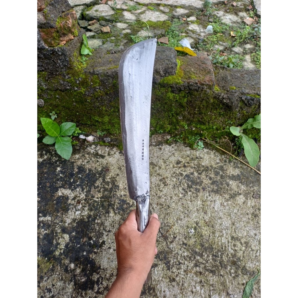 Pisau potong bambu dan kayu, dari per baja gagang bes anti karat, panjng 50cm