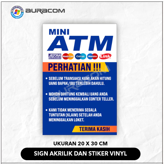 Akrilik Stiker Tempel Dinding ATM