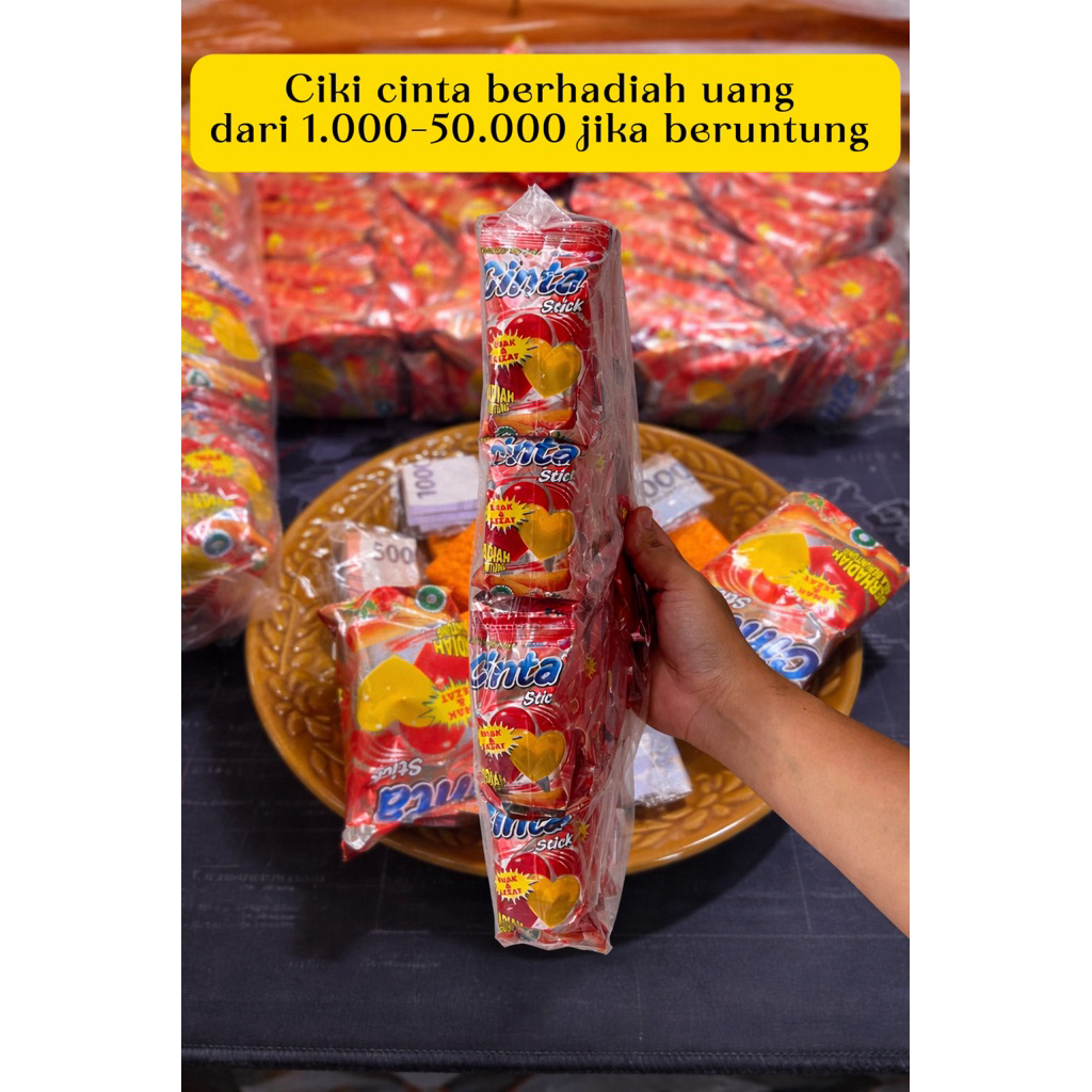 snack jadul ciki cinta berhadiah uang jika beruntung  isi 20 pcs new