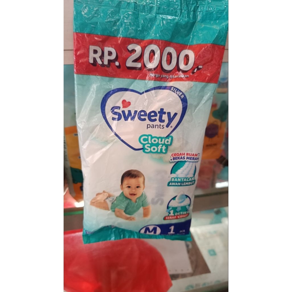 SWEETY SILVER PANTS. Popok Bayi Tipe Celana kemasan Renceng. S, M, L, XL. XXL. 1 Renceng isi 6pcs