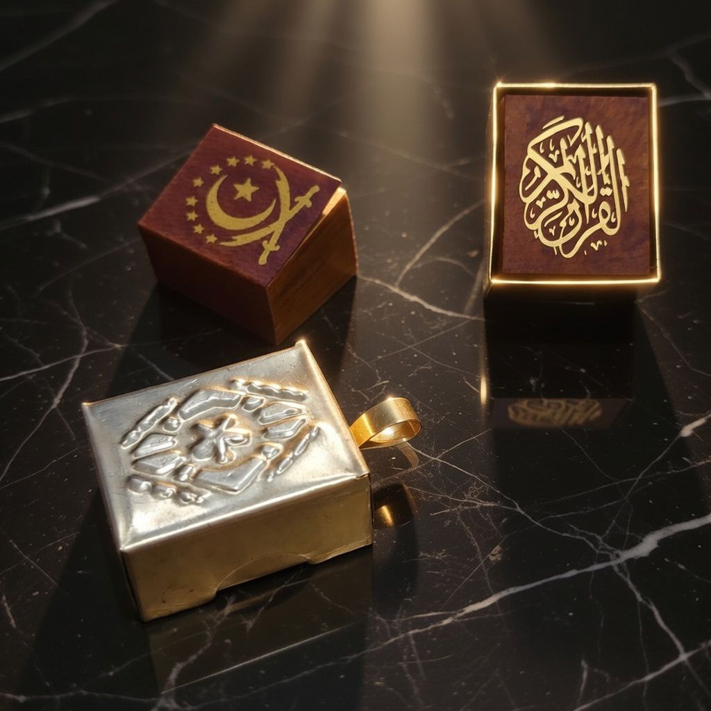 al qur'an kecil versi Istambul tinta emas+kotak liontin