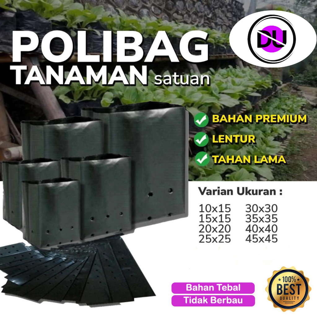 Polybag Tanaman Media Semai Plastik Tray Polibag Berkualitas Besar Sedang Kecil Pot Plastik Semai Bi