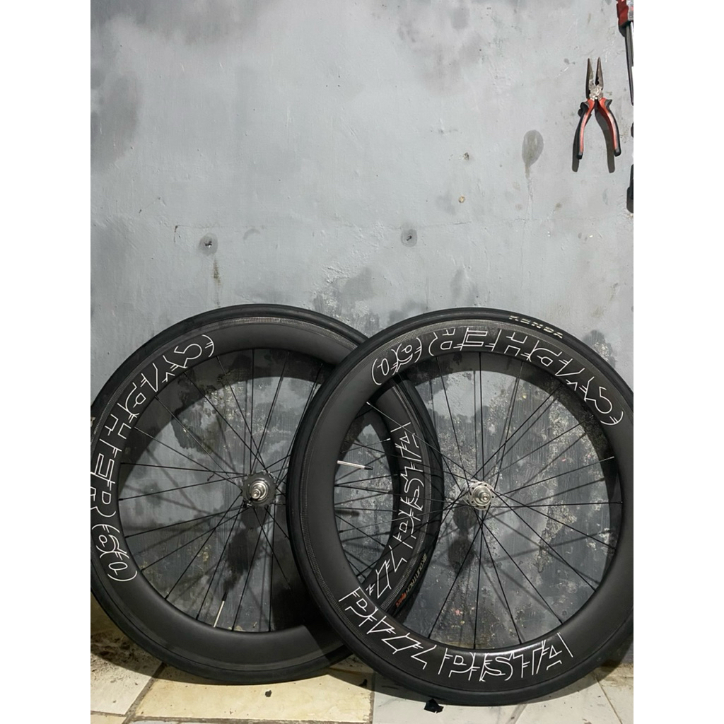 Wheelset Carbon 700c Pizz Pista Chyper60 Mulus Second
