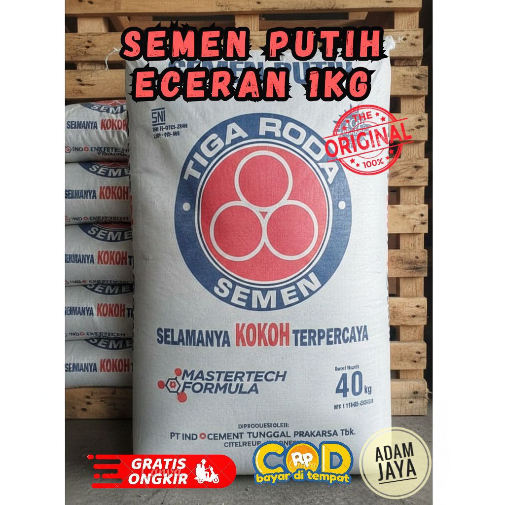 semen putih eceran 1kg , semen bangunan plamir nat keramik