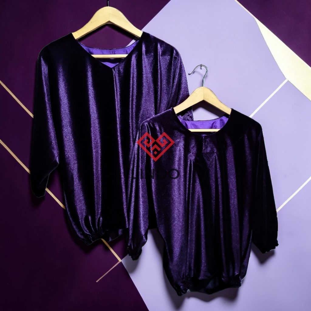Baju Indo' Modern Beludru Toraja (Ungu) (Kode: CB1021710)