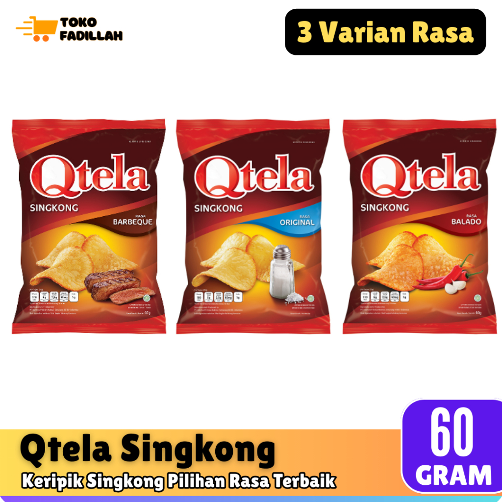 Qtela Keripik Singkong 60gr - Original Barbeque Balado